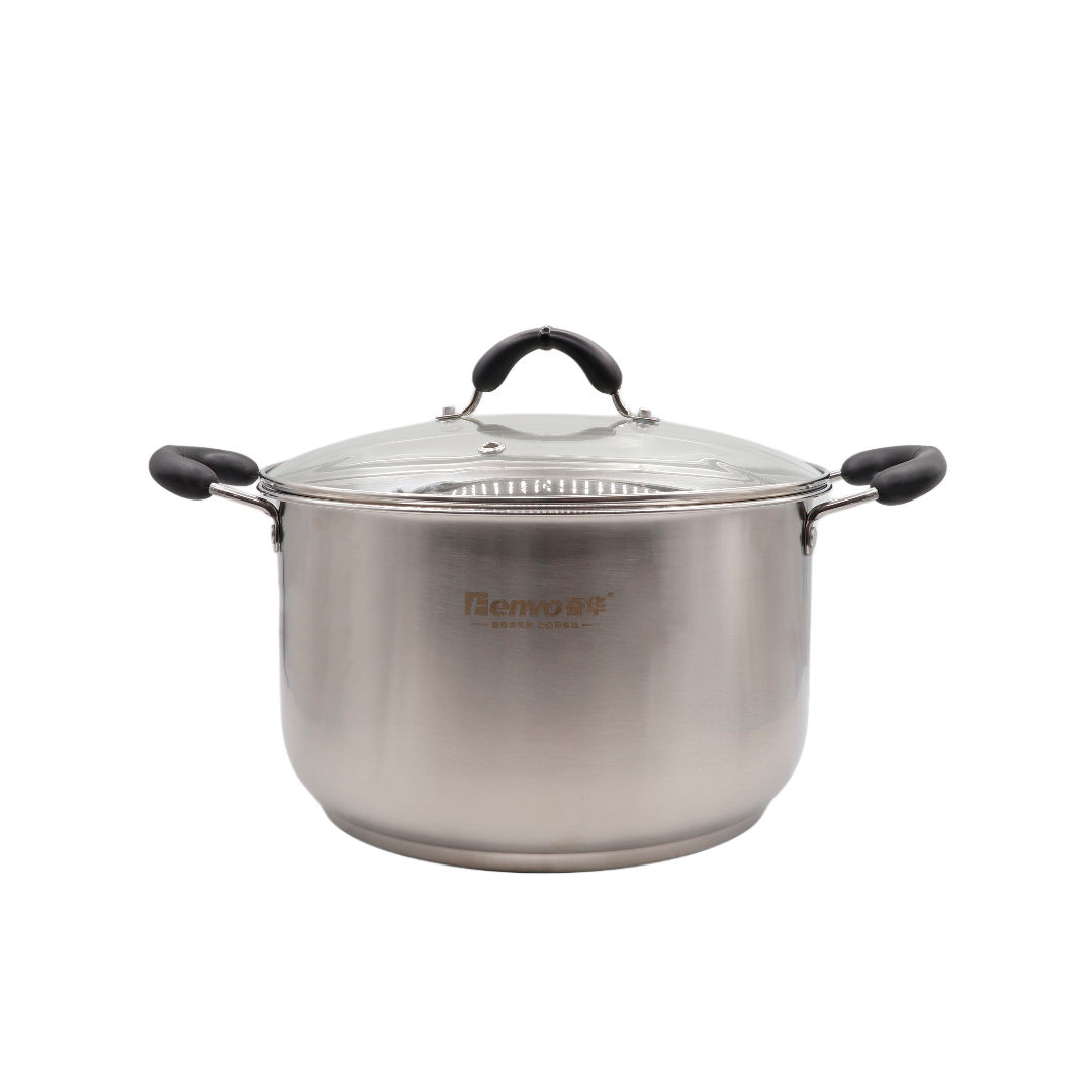 Cratiță Fenvo M13-315, oțel inoxibil, 30 cm, 12 L, cu capac, mânere termoizolate
