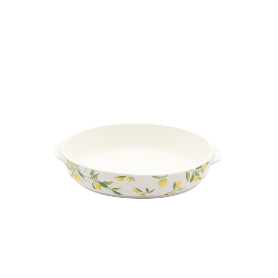 Tavă pentru copt M26-185, ceramică, imprimeu lamâie, oval, 800 ml, 24.8 x 15.8 x 5.3 cm