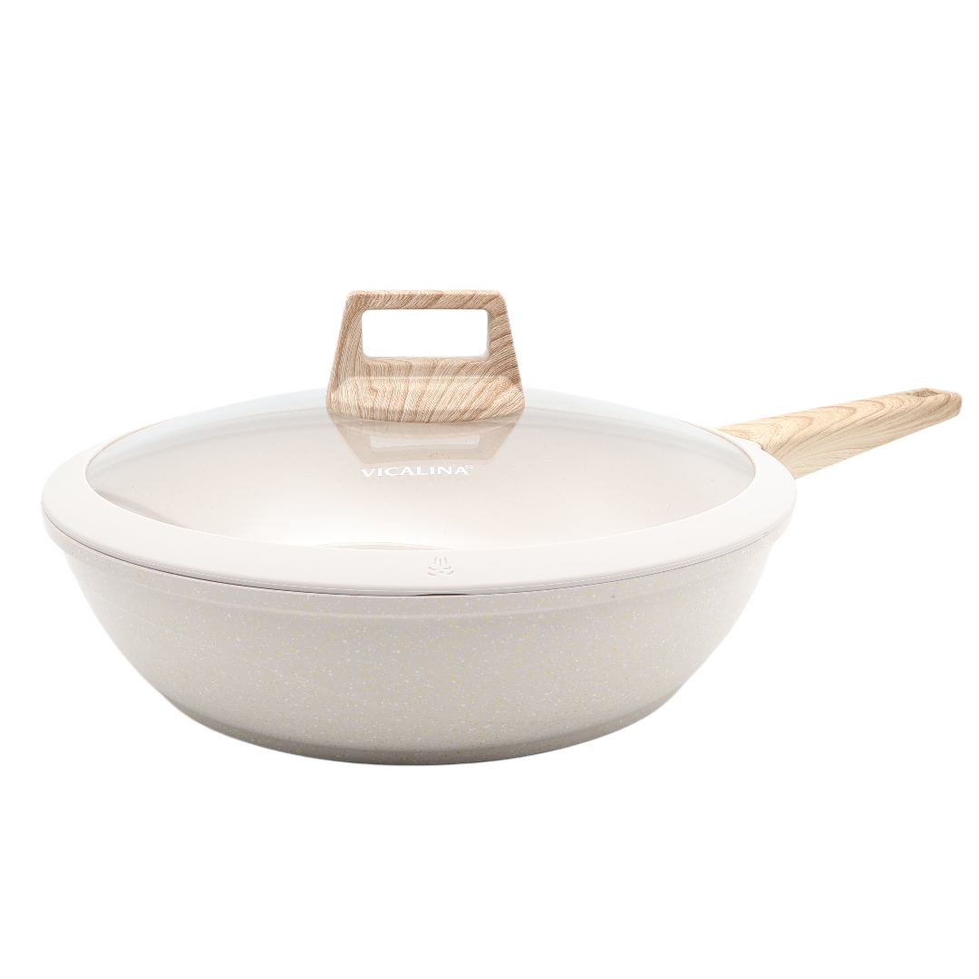 Tigaie Vicalina VL-0528, acoperire ceramică, 28 cm, cu capac, 3.6 L