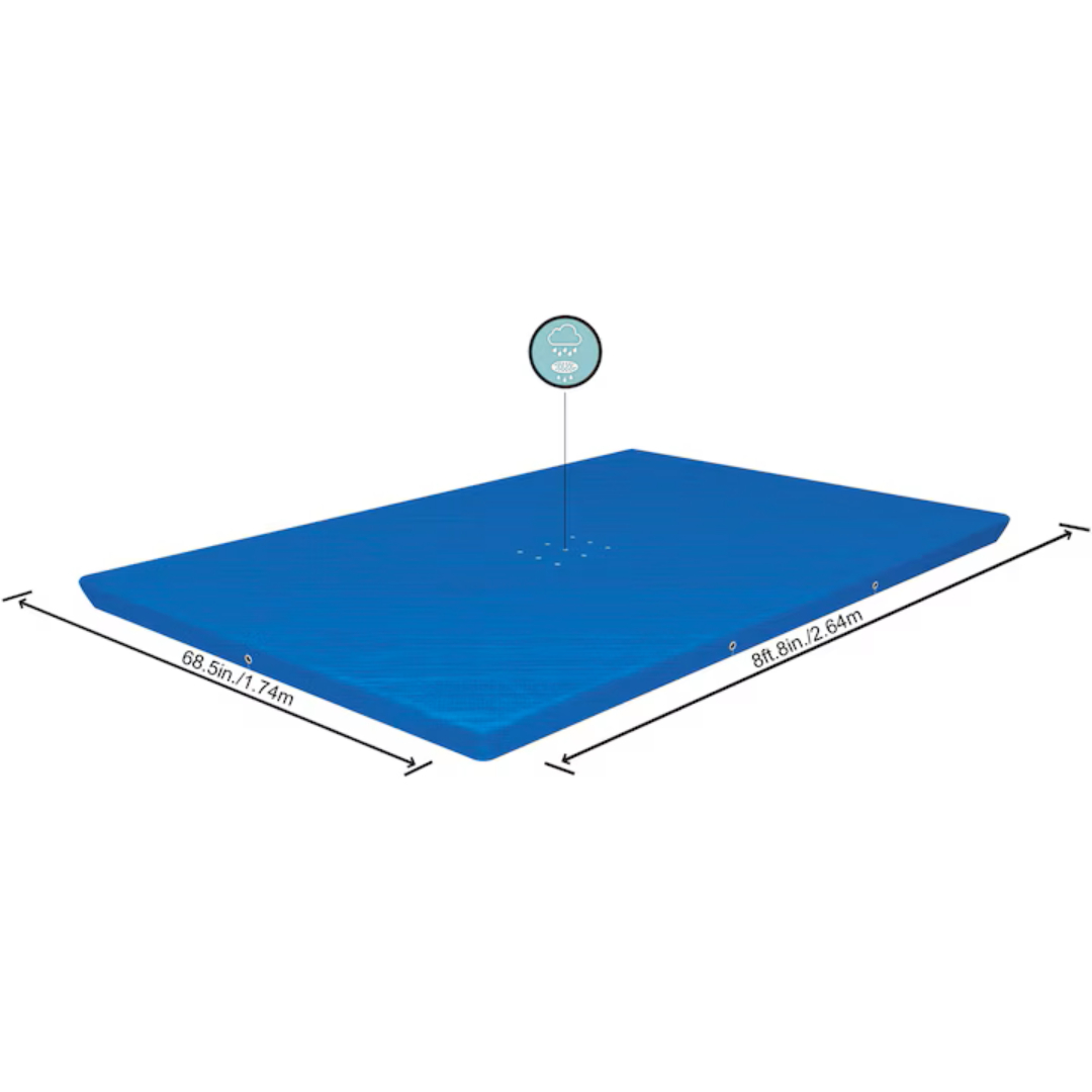 Prelată pentru piscină Bestway, M25-81, albastră, 2.64 m x 1.74 m, polietilenă, orificii de drenaj și sfoară de fixare - thumbs image 2