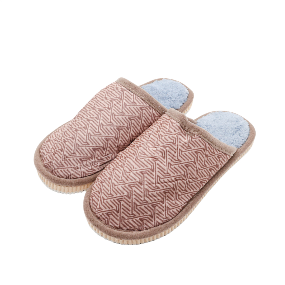 Papuci de cameră bărbați M26-450, textil, talpa EVA, multicolor, marimea 40-41 / 44-45 - Maro