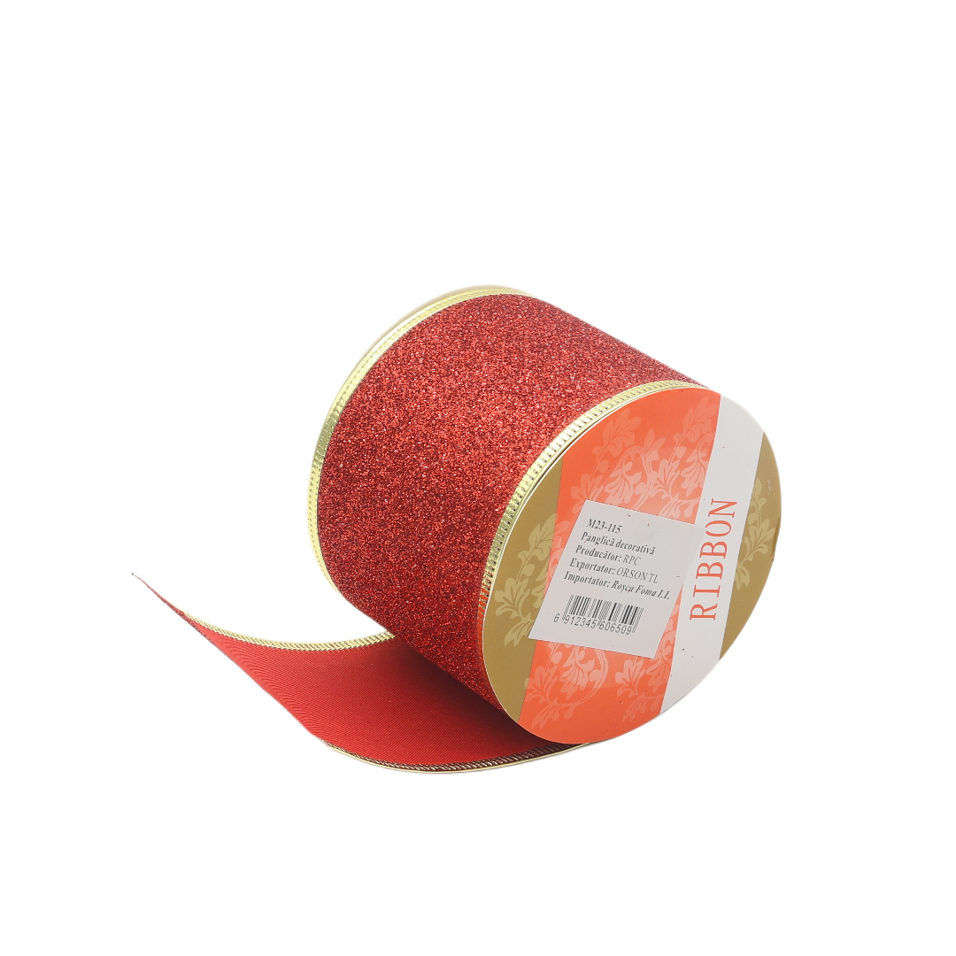 Рождественская декоративная лента M23-115, multicolor - Красный