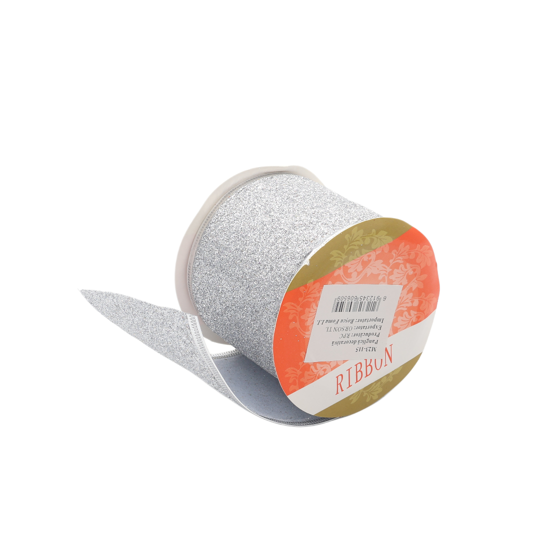 Рождественская декоративная лента M23-115, multicolor - Серебристый