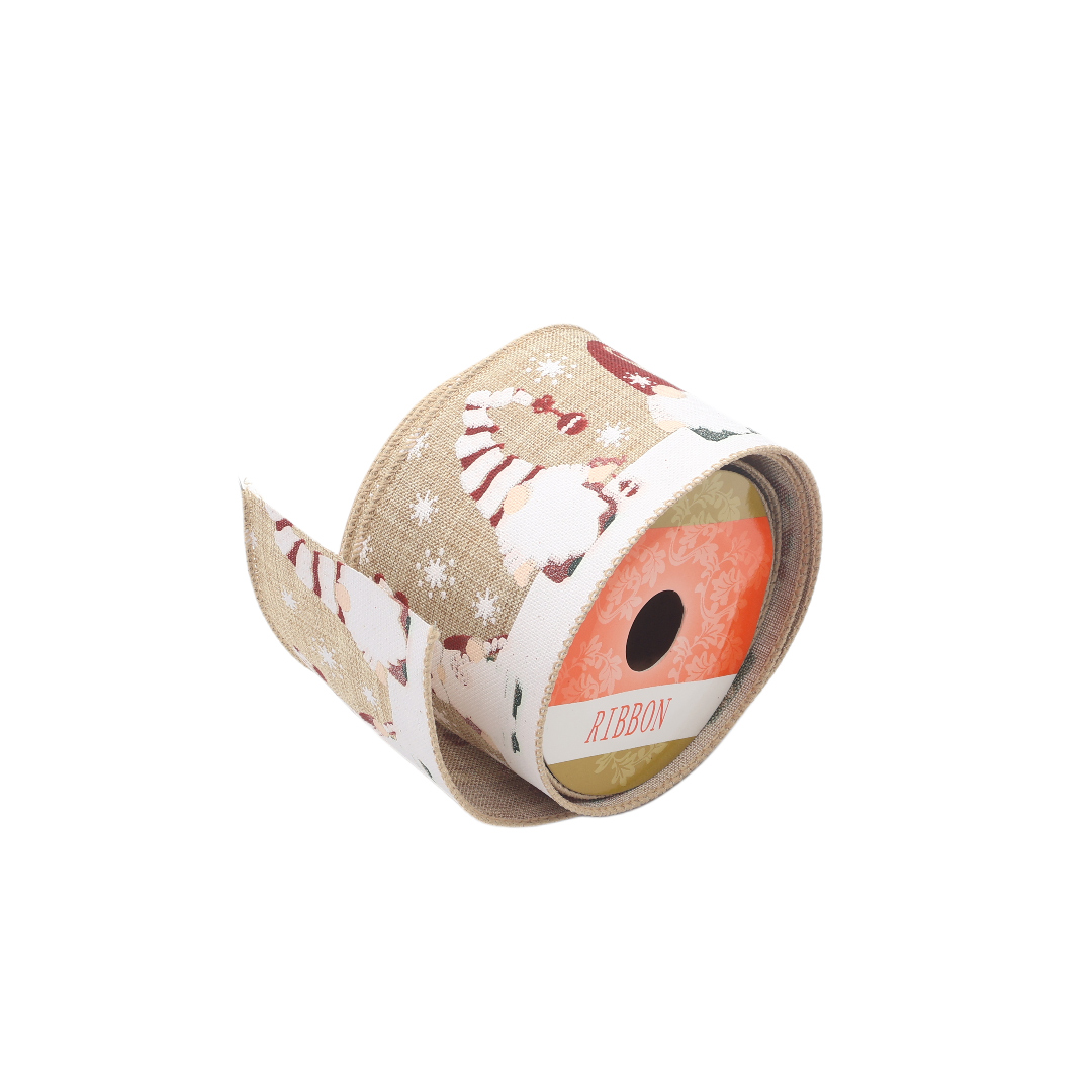 Bandă decorativă de Crăciun M23-117, multicolor - Bej