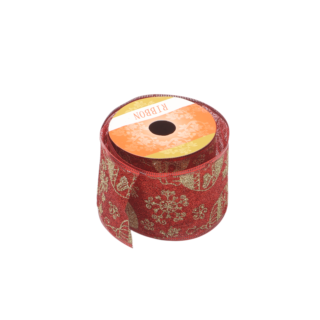 Bandă decorativă de Crăciun M23-109 - Roşu