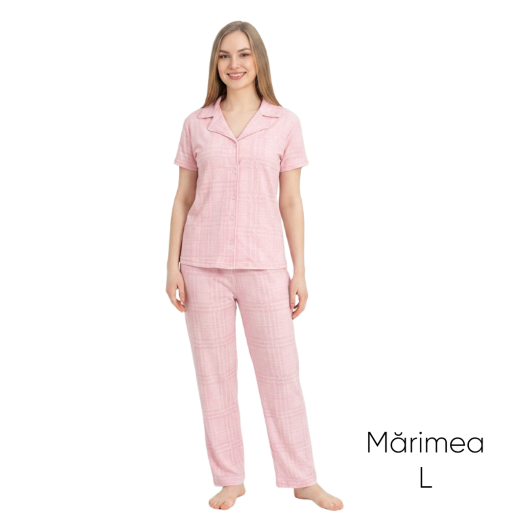 Pijama pentru dame Mirano, maiou cu pantaloni, 1717, roz carouri, M-L-XL - thumbs image 1