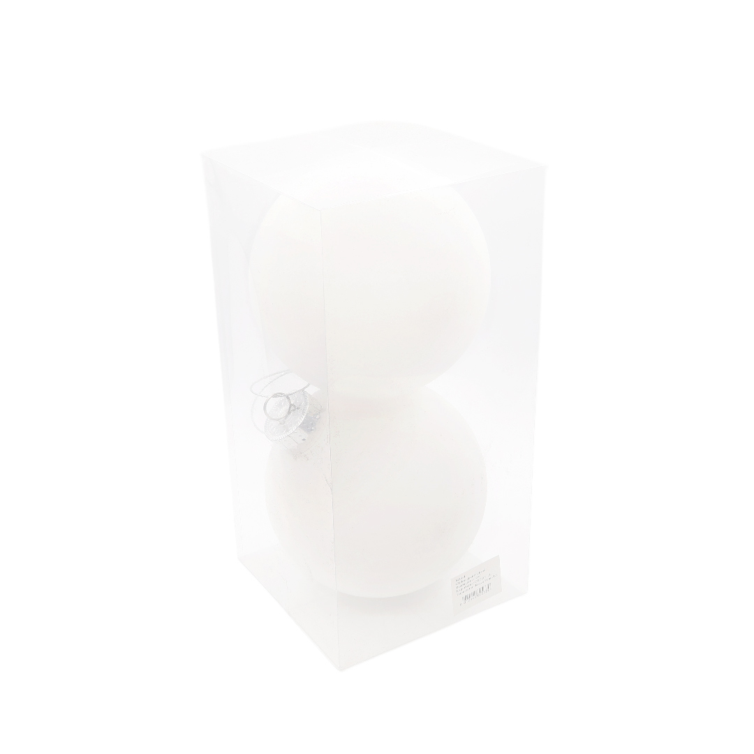 Set 2 globuri pentru brad M23-4 - Alb