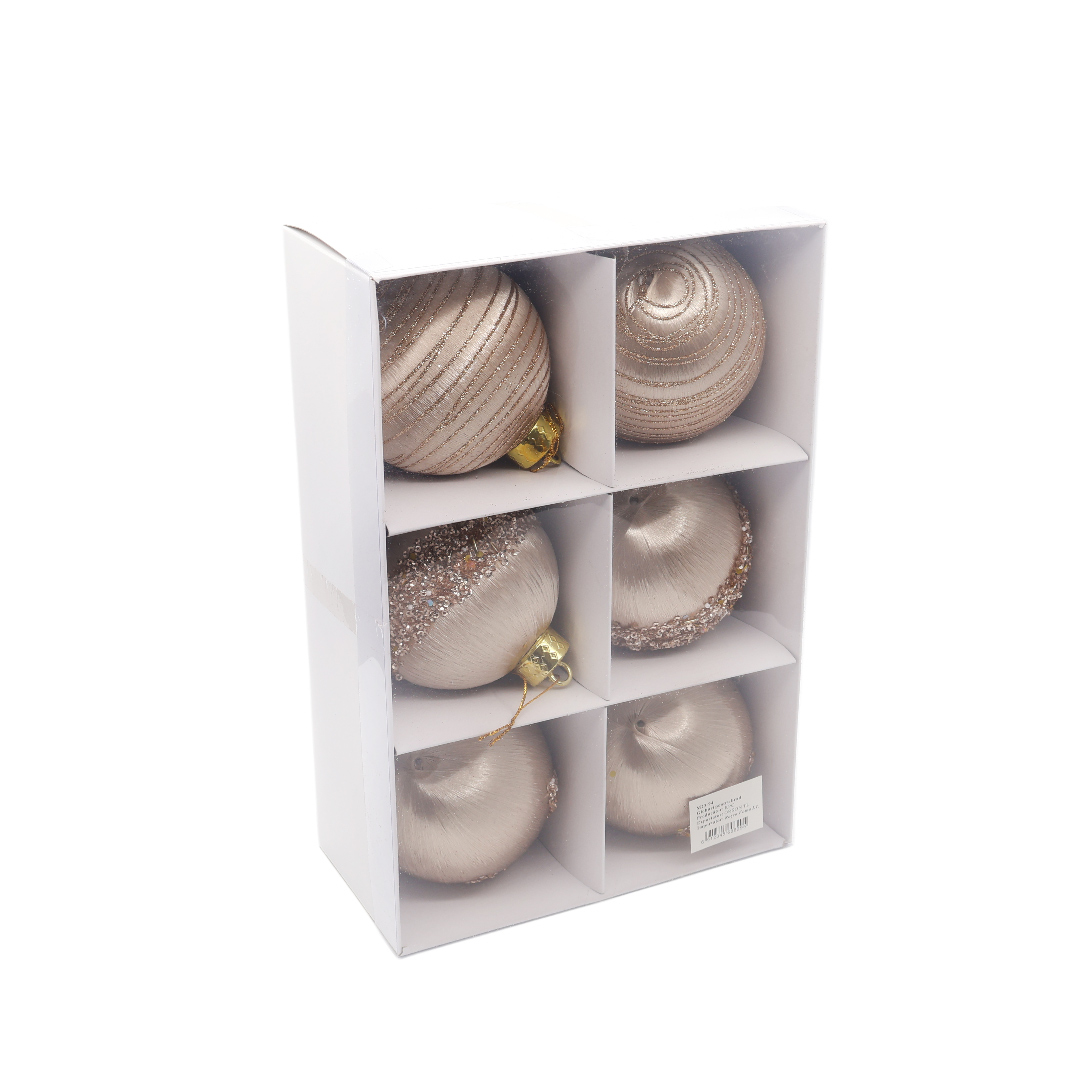 Set 6 buc. globuri decorative M23-94, catifea, multicolor