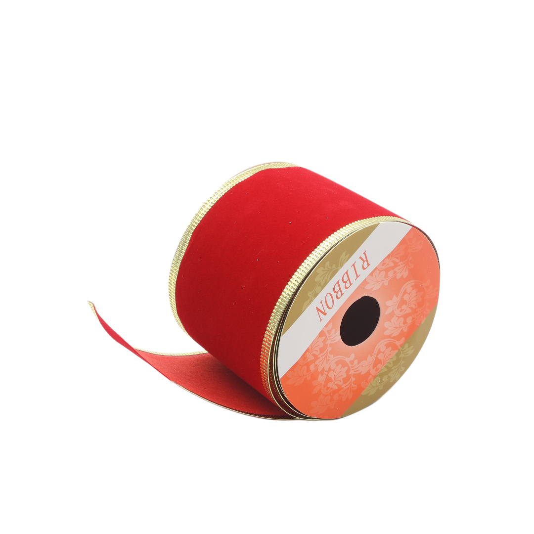 Bandă decorativă de Crăciun M23-113, roşu