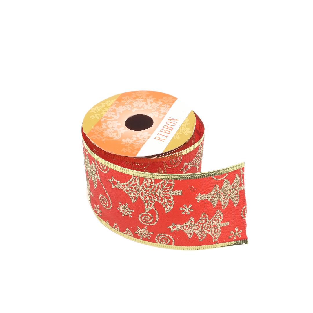 Bandă decorativă de Crăciun M23-112, multicolor - Roşu