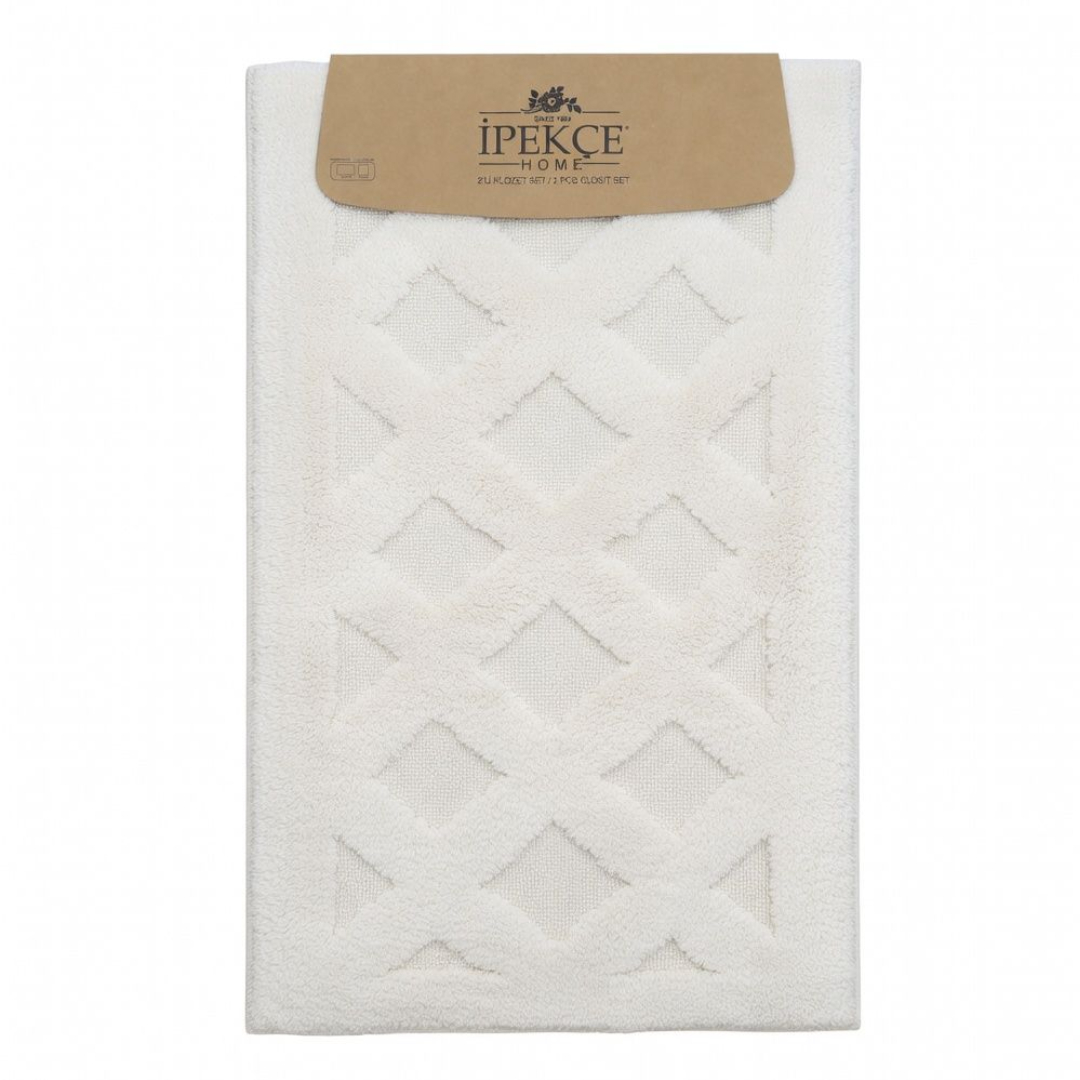 Covor baie IPEKCE, Didim, 2 piese, 50 × 60 cm / 60 × 100cm - Crem