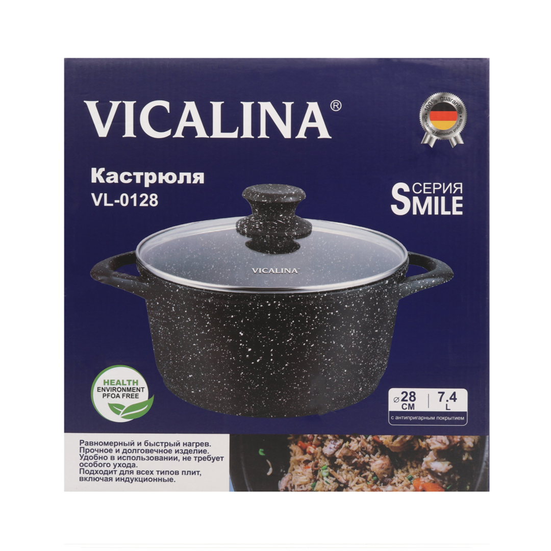 Cratiță Vicalina VL-0128, acoperire ceramică, 28 cm, cu capac, 7.4 L - thumbs image 2