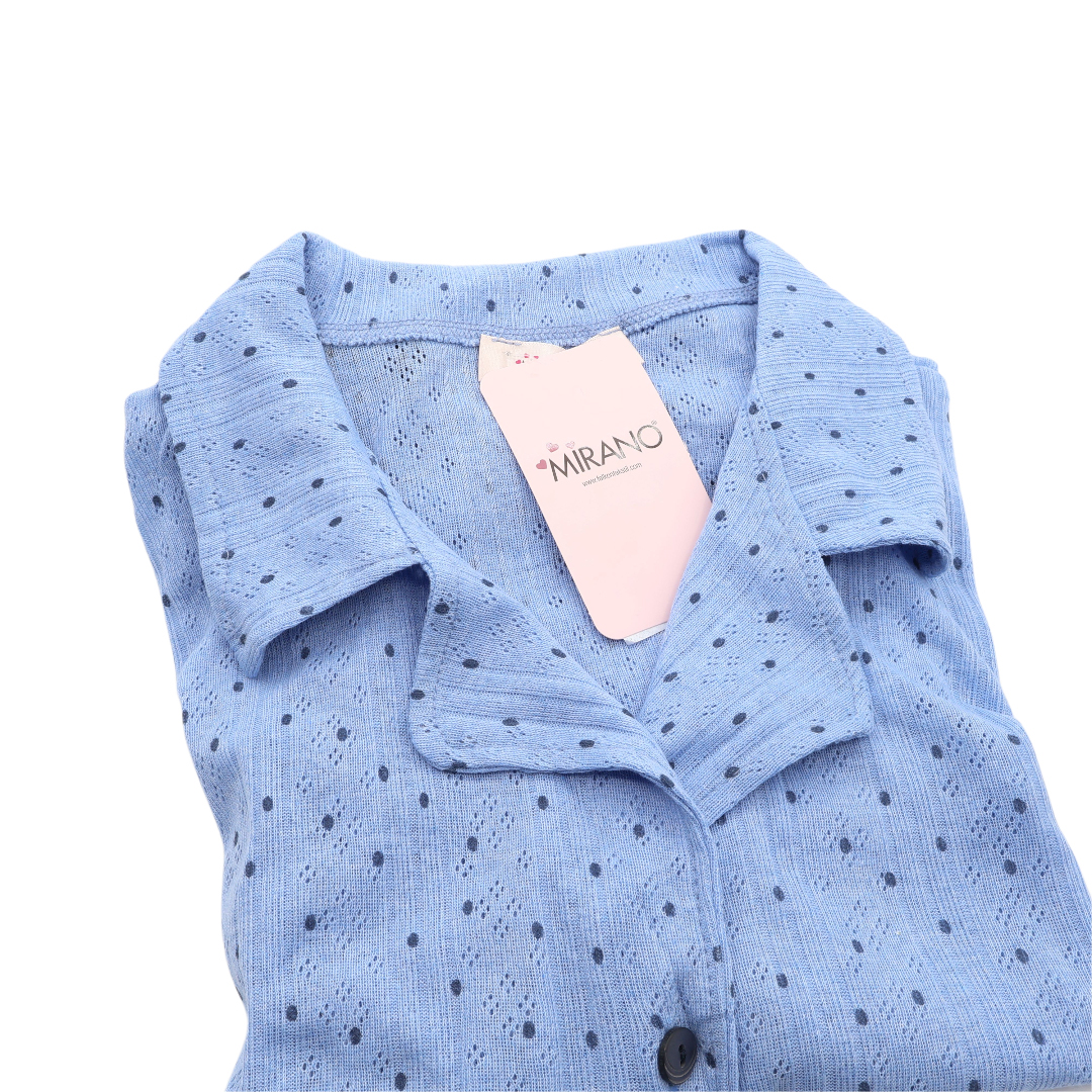 Pijama pentru dame Mirano, maiou cu șorți, 1808, albastru cu buline negre, M-L-XL - thumbs image 2