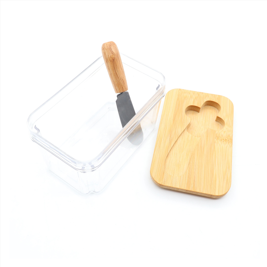 Untieră cu capac din bambus și lopățică M27-80, plastic, 12 x 7 x 7.5 cm - thumbs image 3