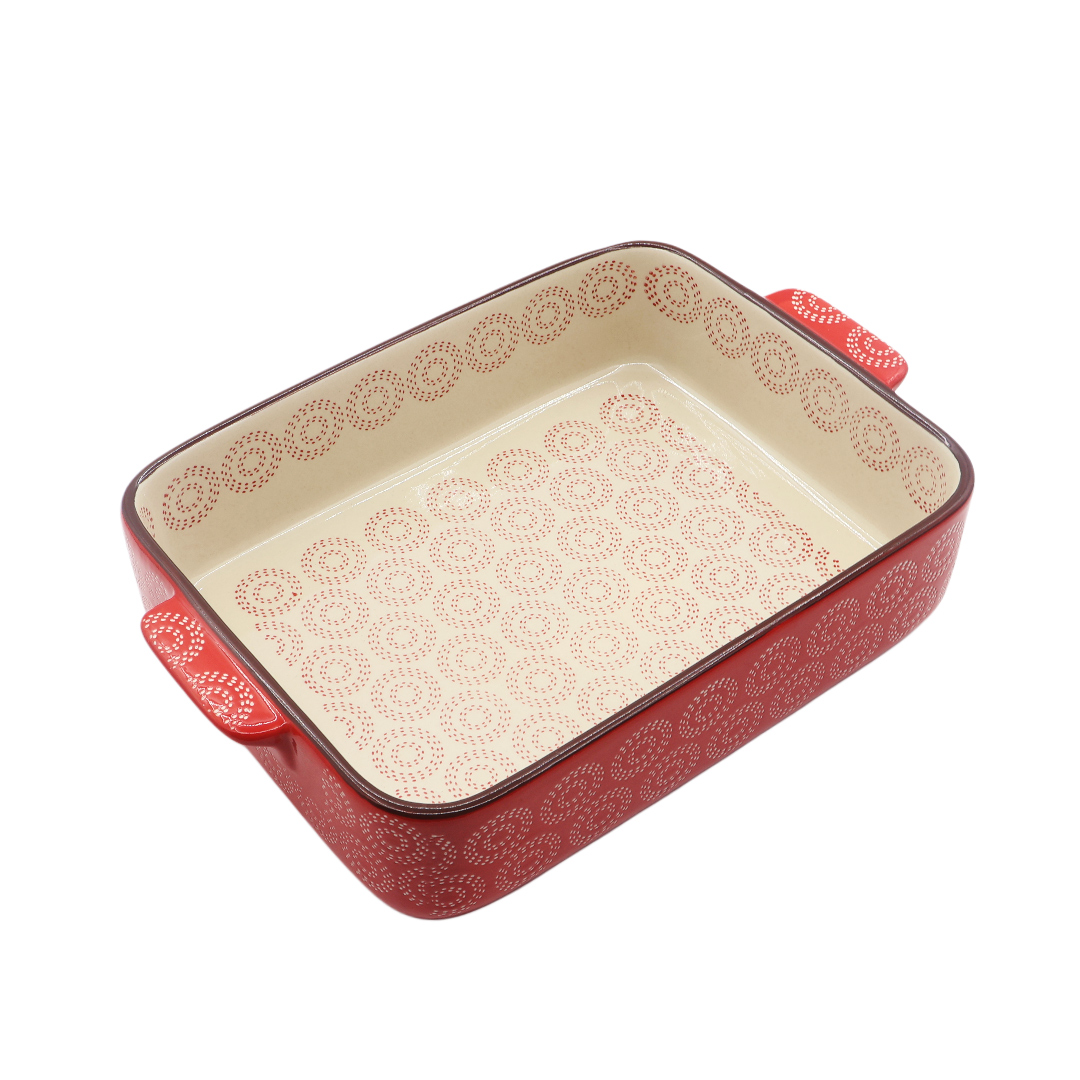 Tavă pentru copt M21-103, ceramică, bordo, 27.6x18.5x6.4 cm