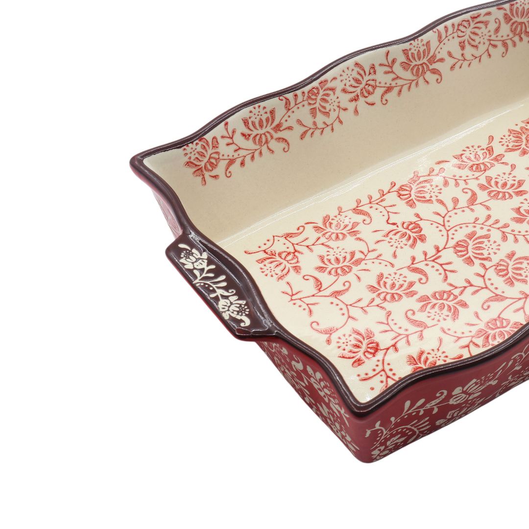 Форма для выпечки M21-107, керамика, бордовый, 27x18.9x6 см - thumbs image 3