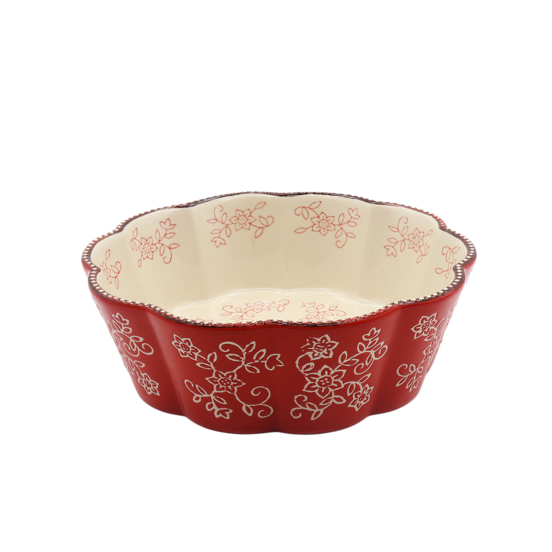 Tavă pentru copt M21-105, ceramică, bordo, 21.8x21.8x7.7 cm