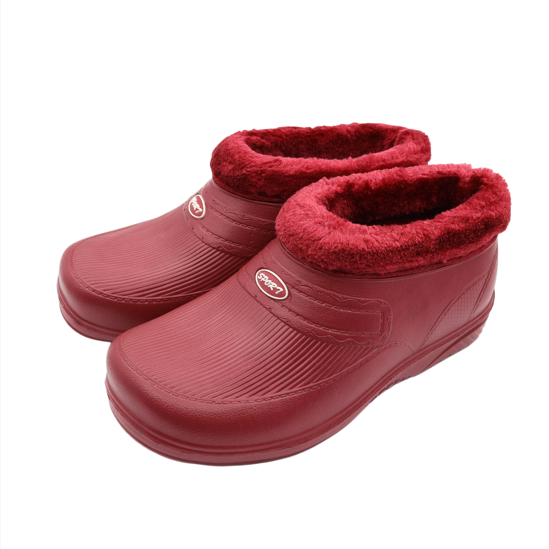 Galoși pentru dame M25-170, cu blană, PVC, burgundi, mărimea 37 - 42
