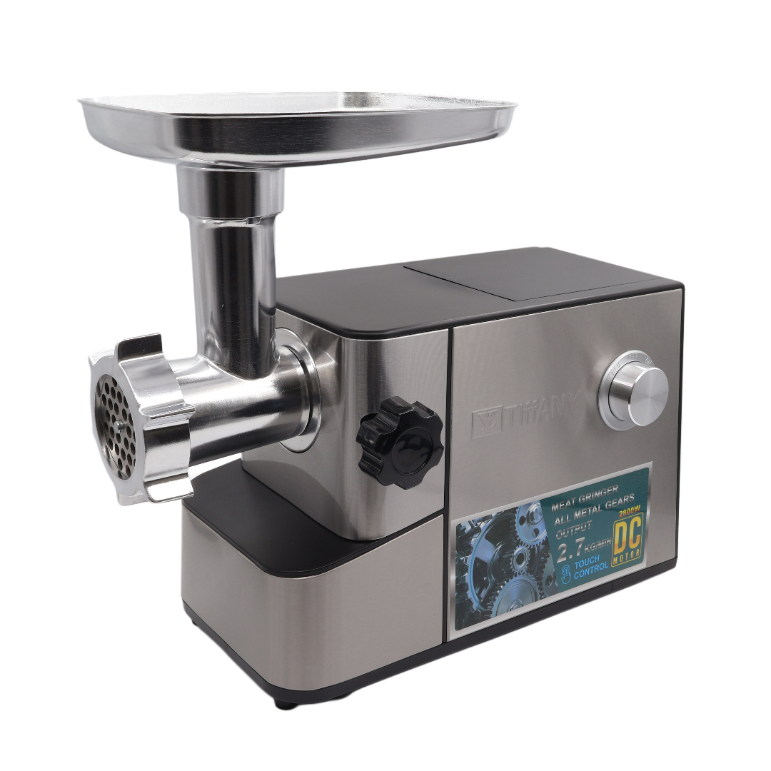 Mașină de tocat carne Tiffany TF-116, argintiu, Oțel inoxibil, funcție Reverse, Capacitatea 2.7 kg/min, 2800 W