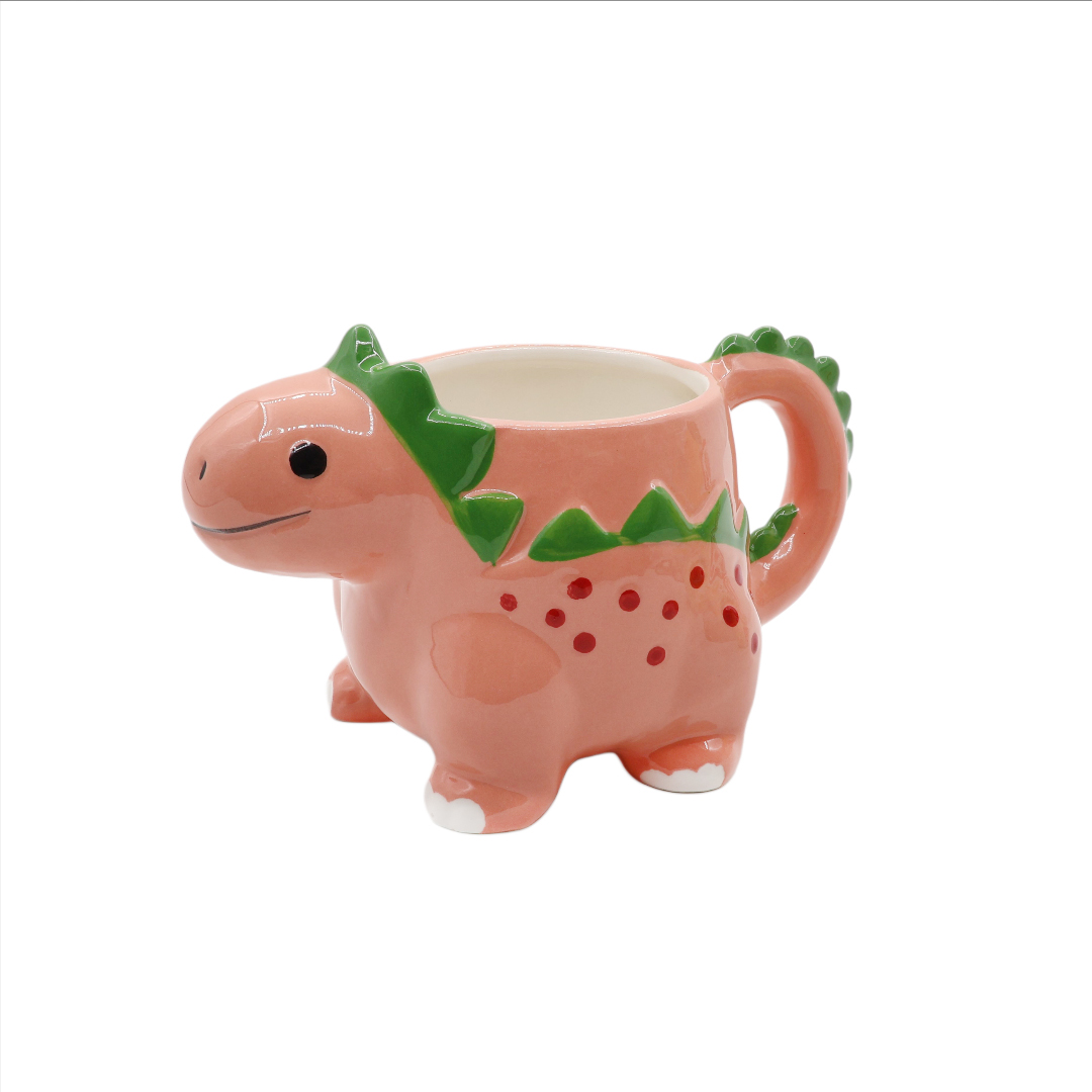 Cană M26-195, dinozaur roz, ceramică, 230 ml