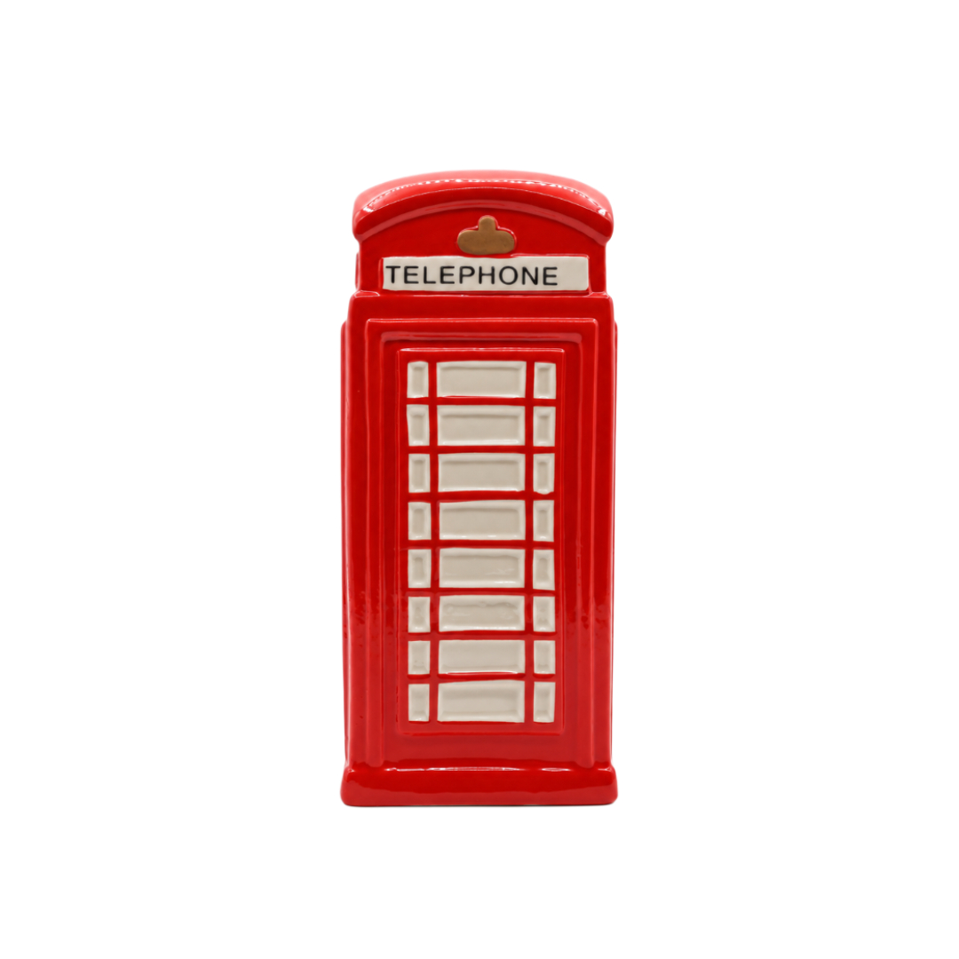 Pușculiță "Cabină telefonică" M28-41, ceramică, roșie, 9 x 9 x 20.3 cm