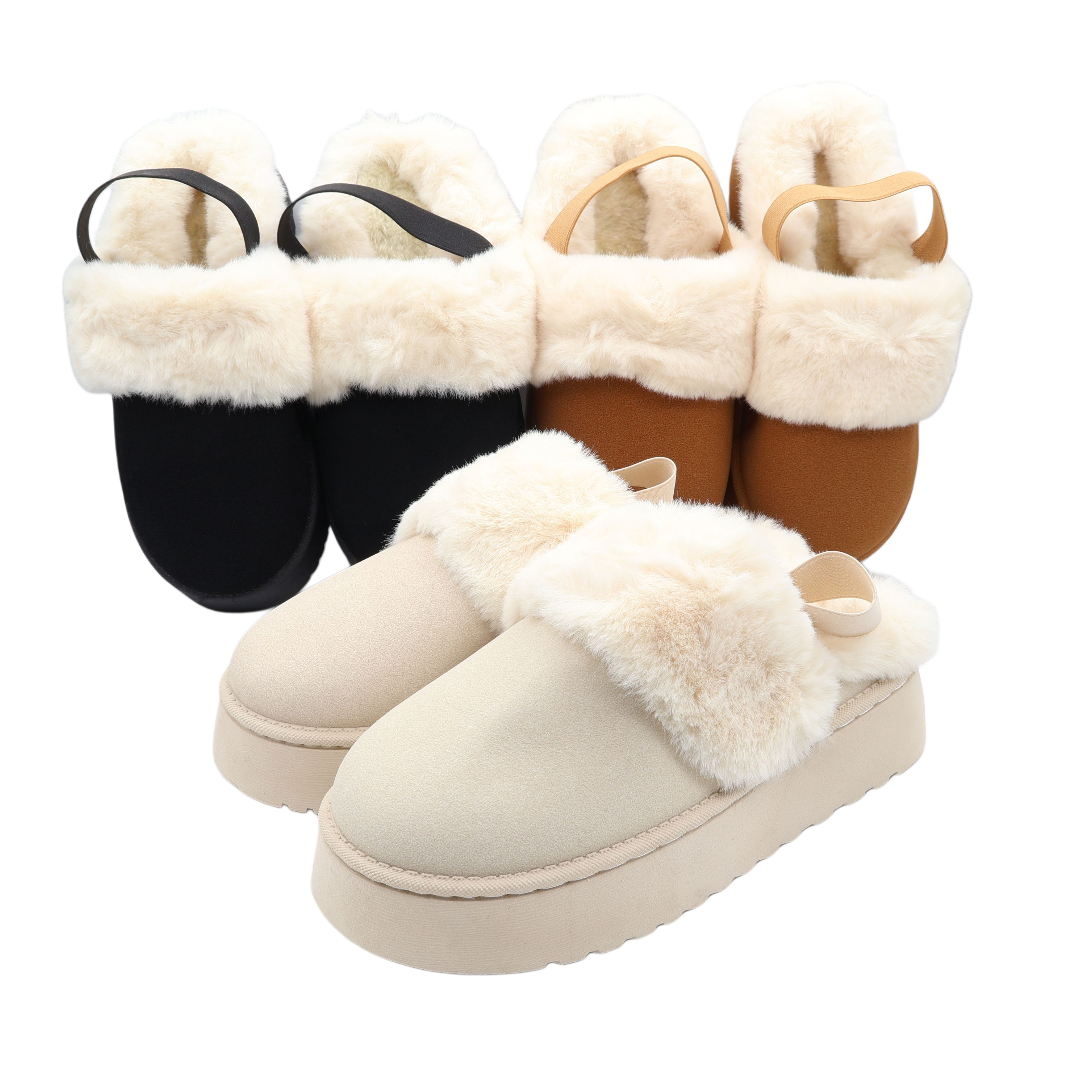 Papuci pentru dame M26-459 cu elastic și blăniță, textil Nubuc, talpa EVA, multicolor, mărimea 36 - 41 - thumbs image 2