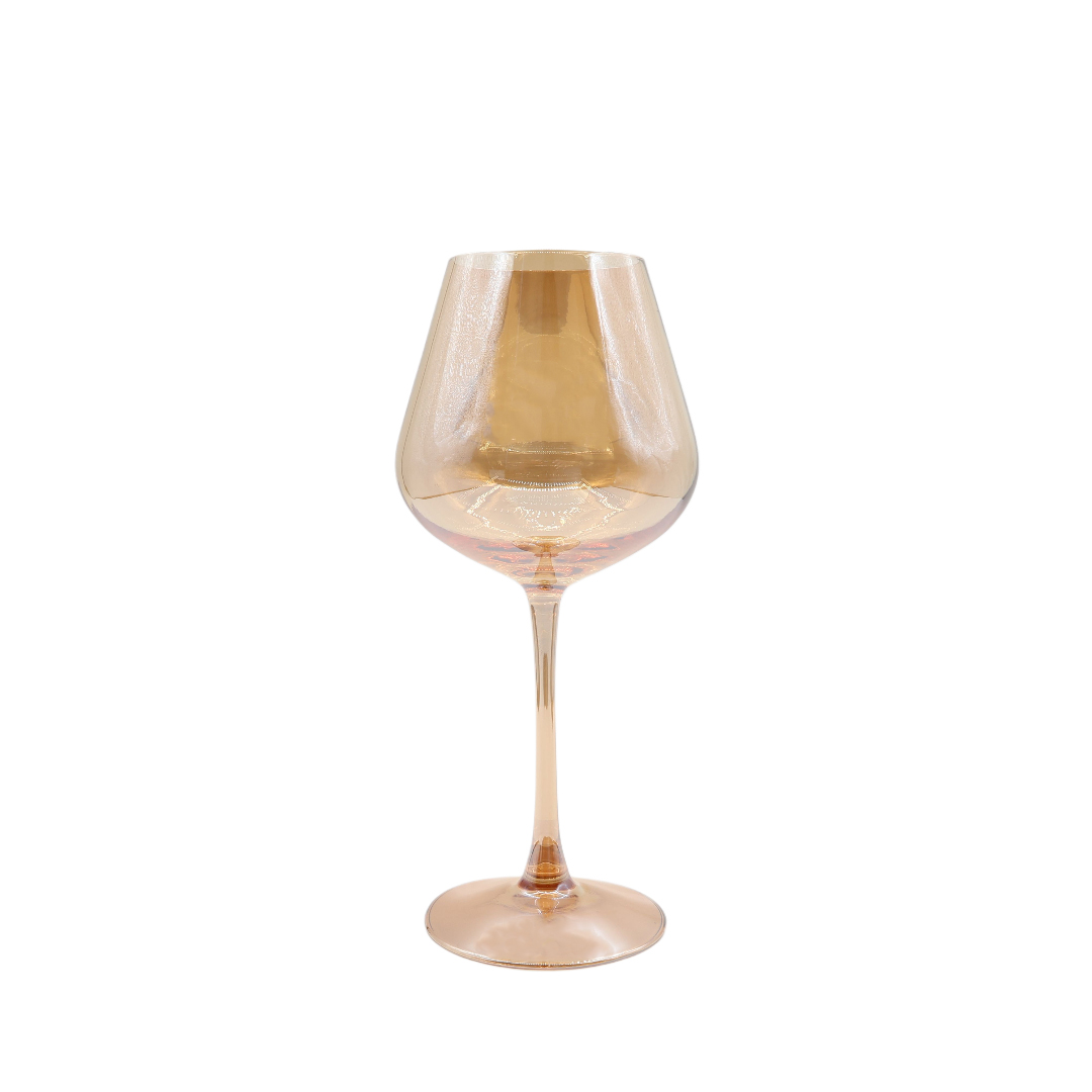 Set 6 pahare pentru vin M21-331-1, aurii, sticlă sodocalcică, 520 ml