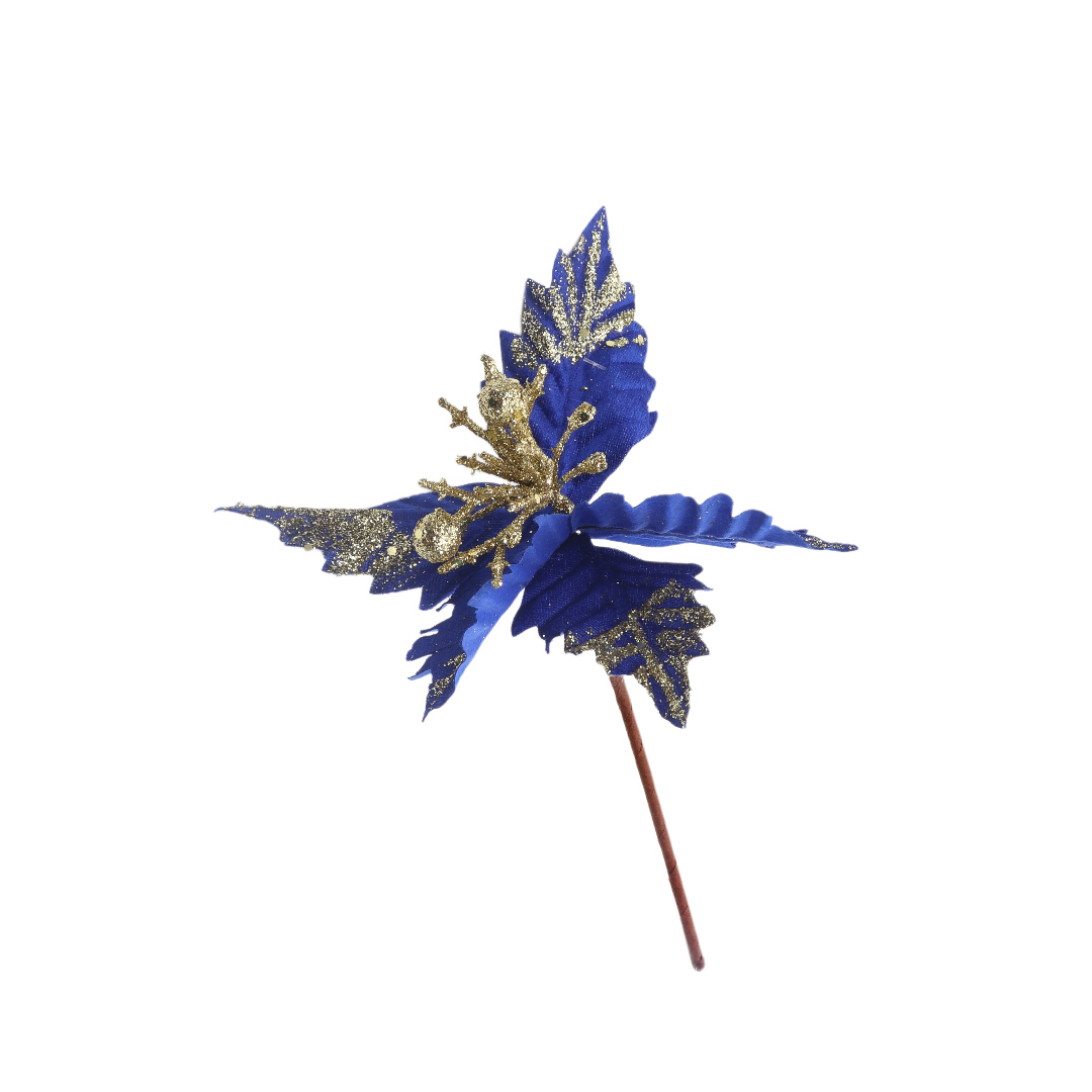 Floare decorativă M21-275, albastru închis, 25 cm