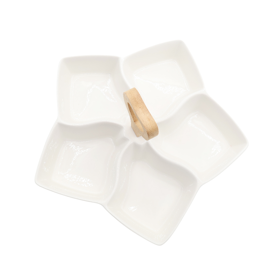 Менажница M18-146, керамика, 5 секций, 28.4x27.1x13 см - thumbs image 3