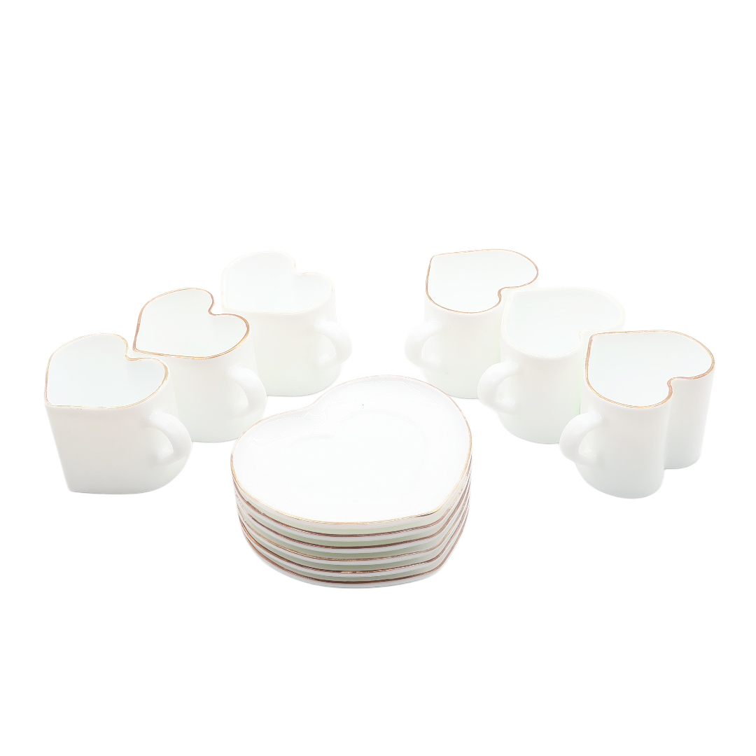 Набор чашек c блюдцами M8-284, 150 мл, керамика, белый