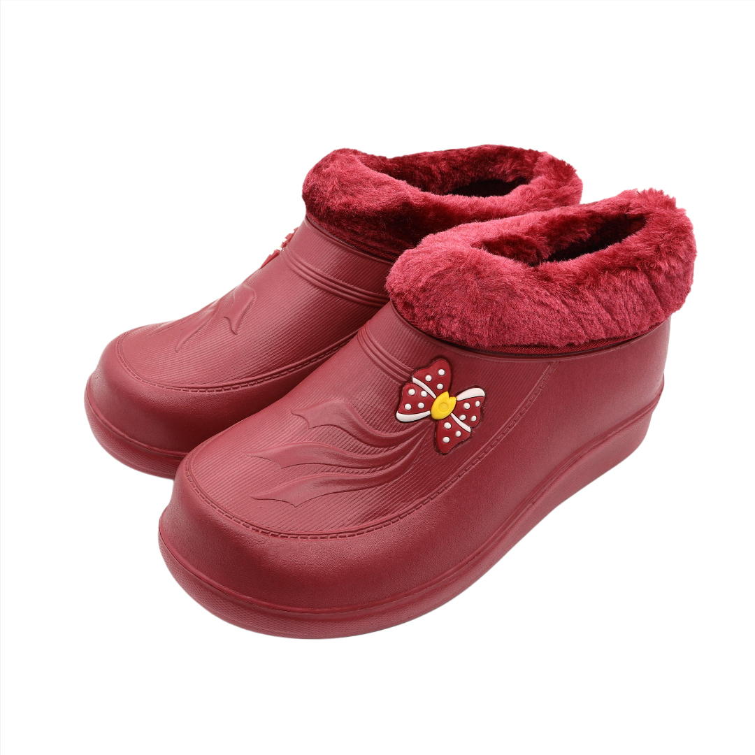 Galoși pentru dame M25-167, cu blană, PVC, burgundi, mărimea 36 -  41