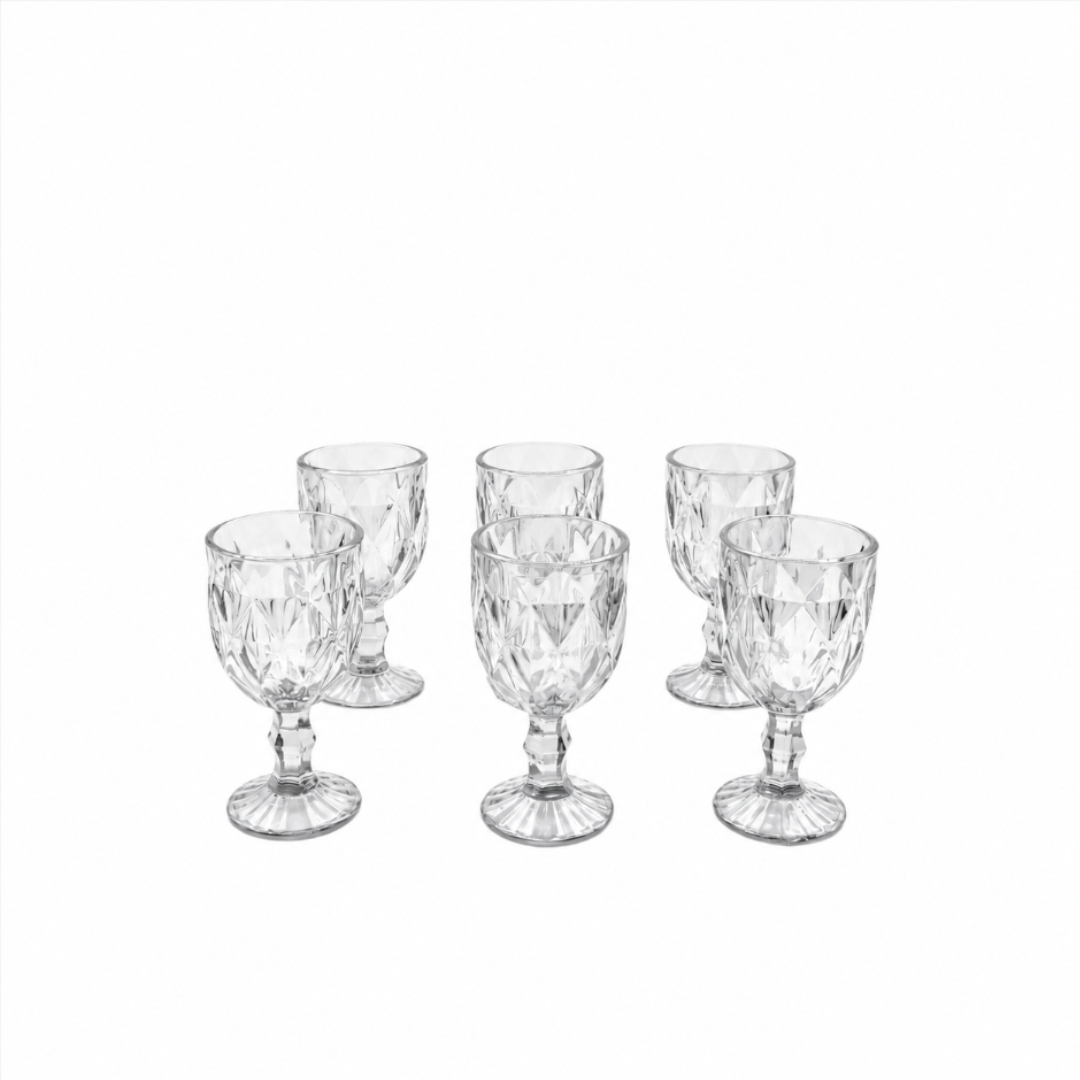 Set 6 + 6 pahare de vin și tărie, M27-173, transparent, sticlă, 300 ml, 60 ml - thumbs image 4