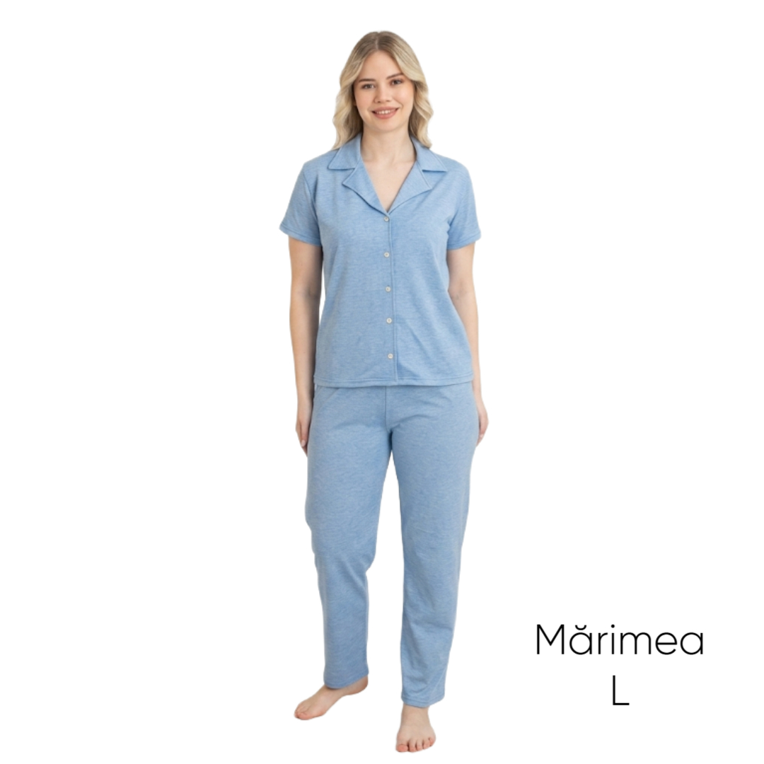 Pijama pentru dame Mirano, maiou cu pantaloni, 1715, albastră, M-L-XL - thumbs image 1