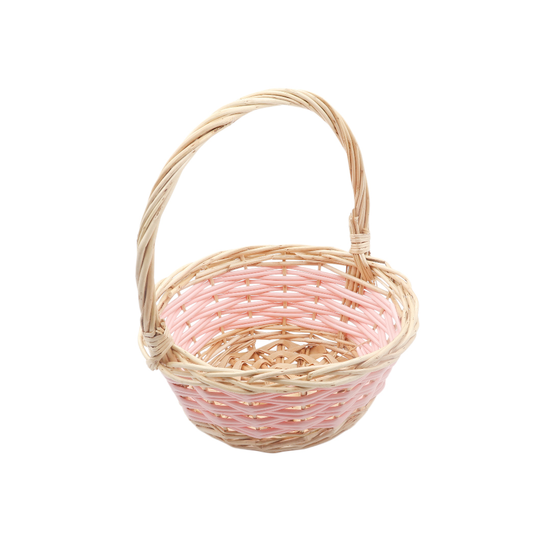 Coș împletit M21-286-1, lozie, roz, 23.7x22.5x27.2 cm - thumbs image 2