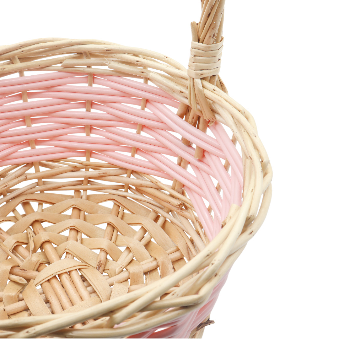 Coș împletit M21-286-1, lozie, roz, 23.7x22.5x27.2 cm - thumbs image 3