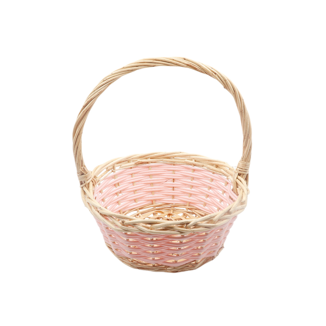 Плетёная корзина M21-286-2, лоза, розовый, 28.5x29.3x32 см