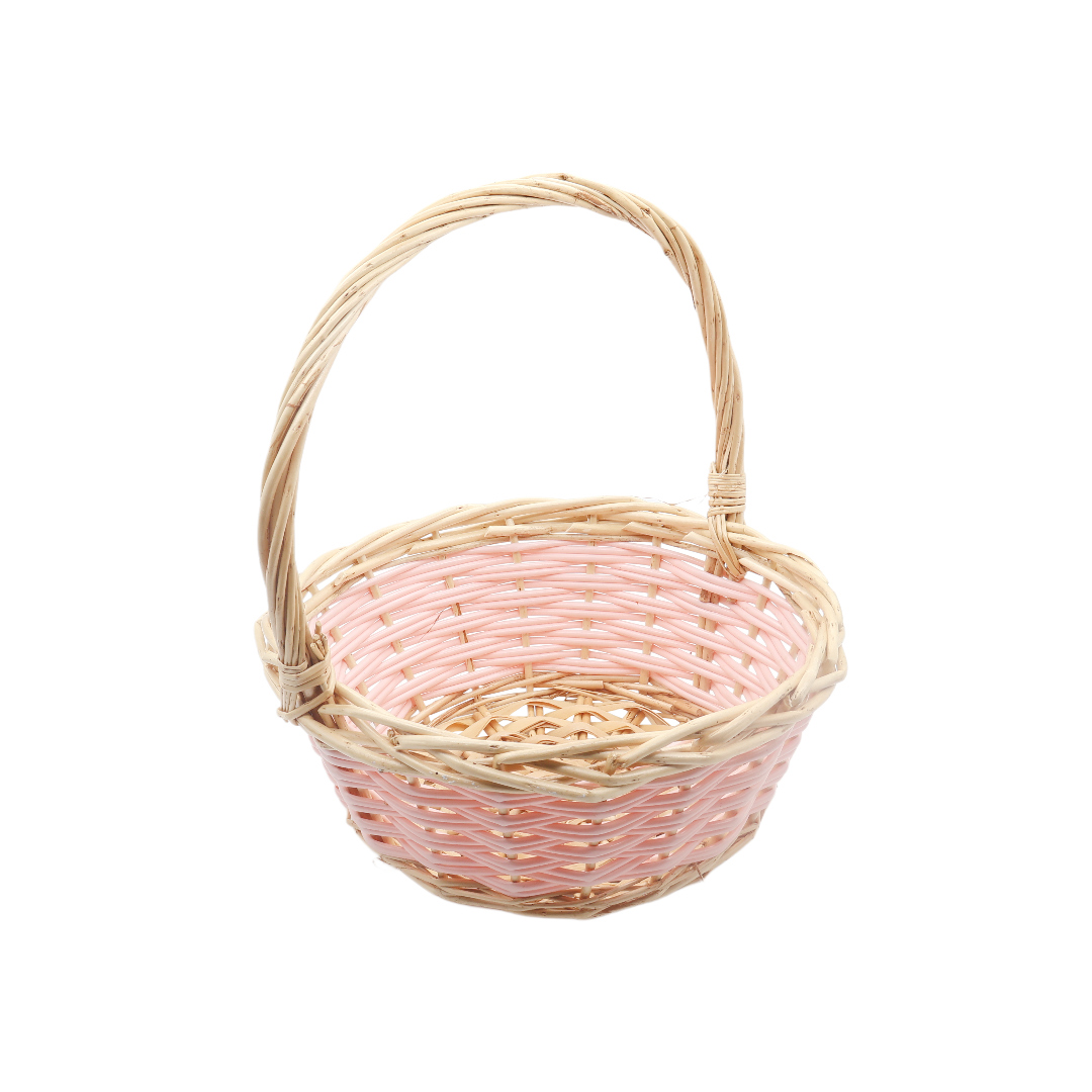 Coș împletit M21-286-2, lozie, roz, 28.5x29.3x32 cm - thumbs image 2