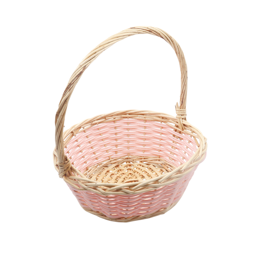 Coș împletit M21-286-3, lozie, roz, 35.2x33.2x38.1 cm - thumbs image 2