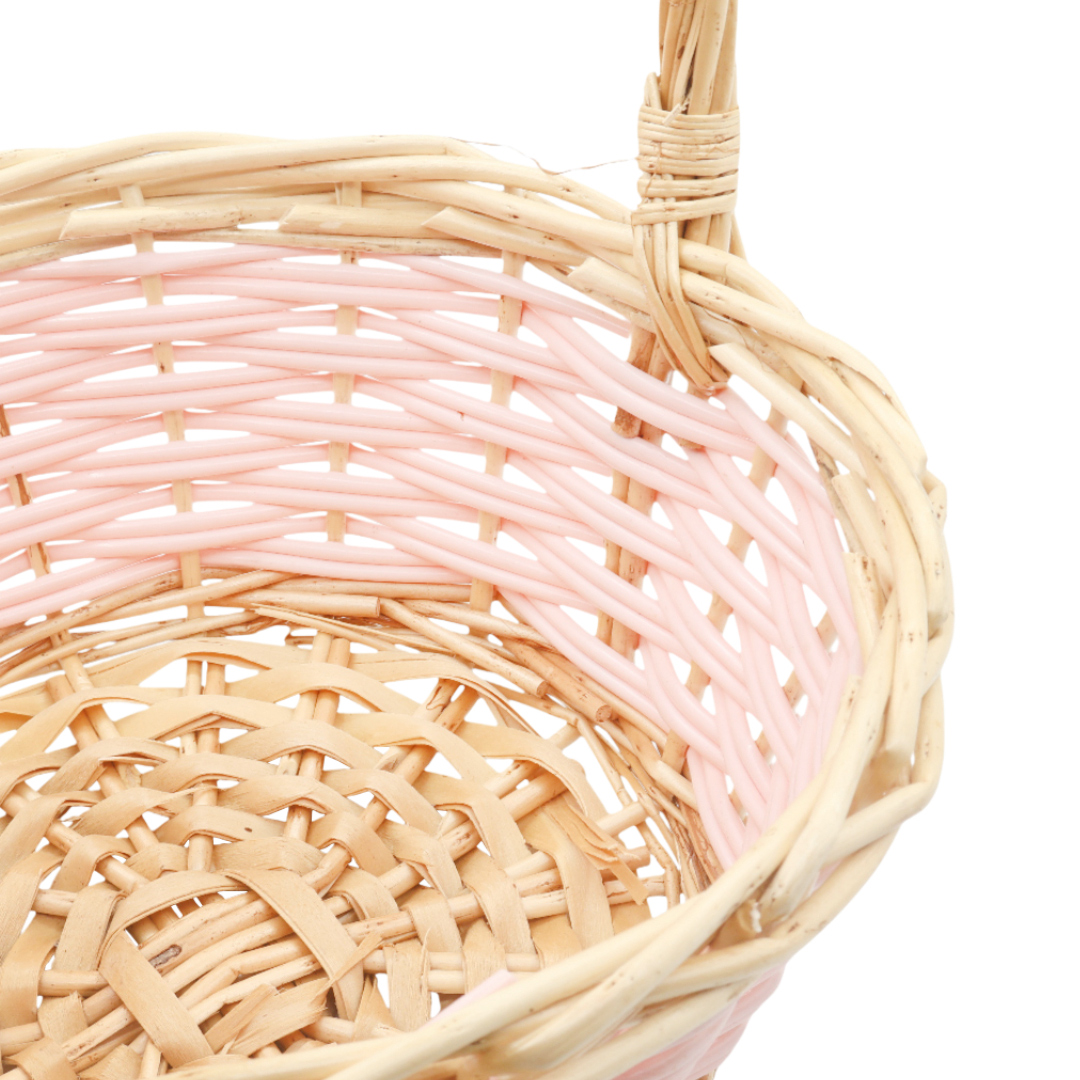 Coș împletit M21-286-3, lozie, roz, 35.2x33.2x38.1 cm - thumbs image 3