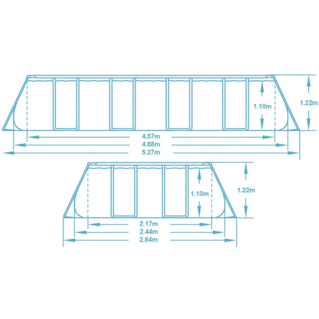 Piscină cu cadru metalic Bestway M25-68, gri, supraterană, cu pompa de filtrare + scara + prelata, 11 532 L,  4.88 m x 2.44 m x 1.22 m - thumbs image 6