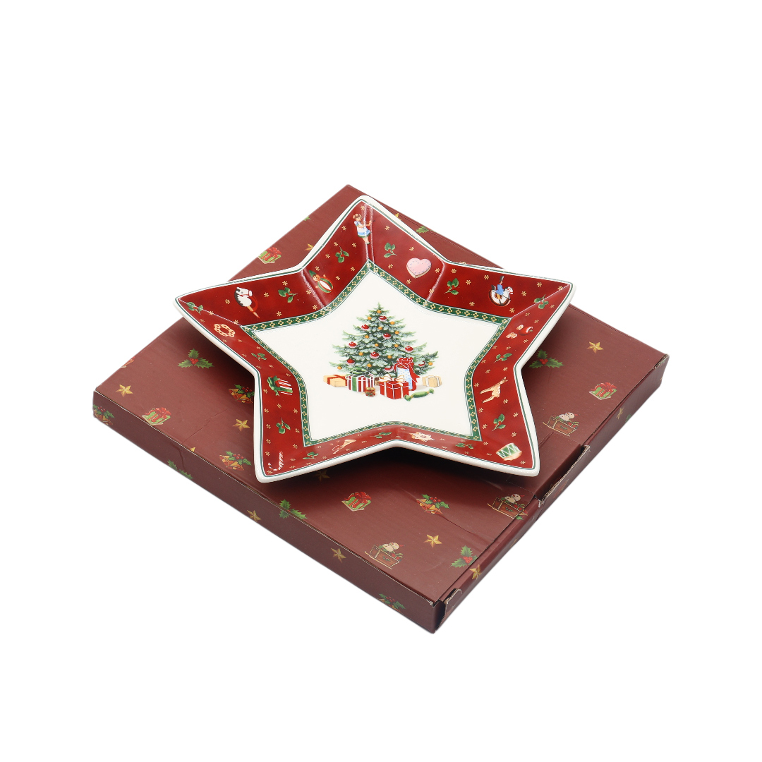 Farfurie cu imprimeu de Crăciun, ceramică M21-18