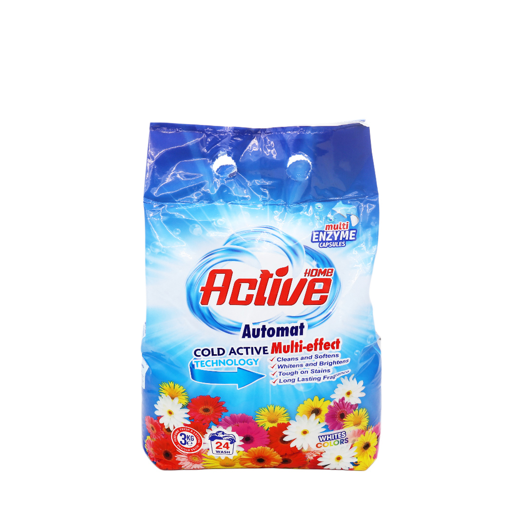 HA-23 Detergent praf Home Active, Flori, 3 kg (1/6 buc)
