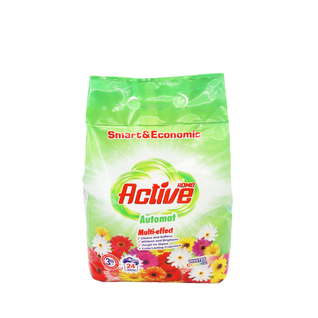 Detergent praf Home Active, Flori verde, 3 kg (1/6 buc)
