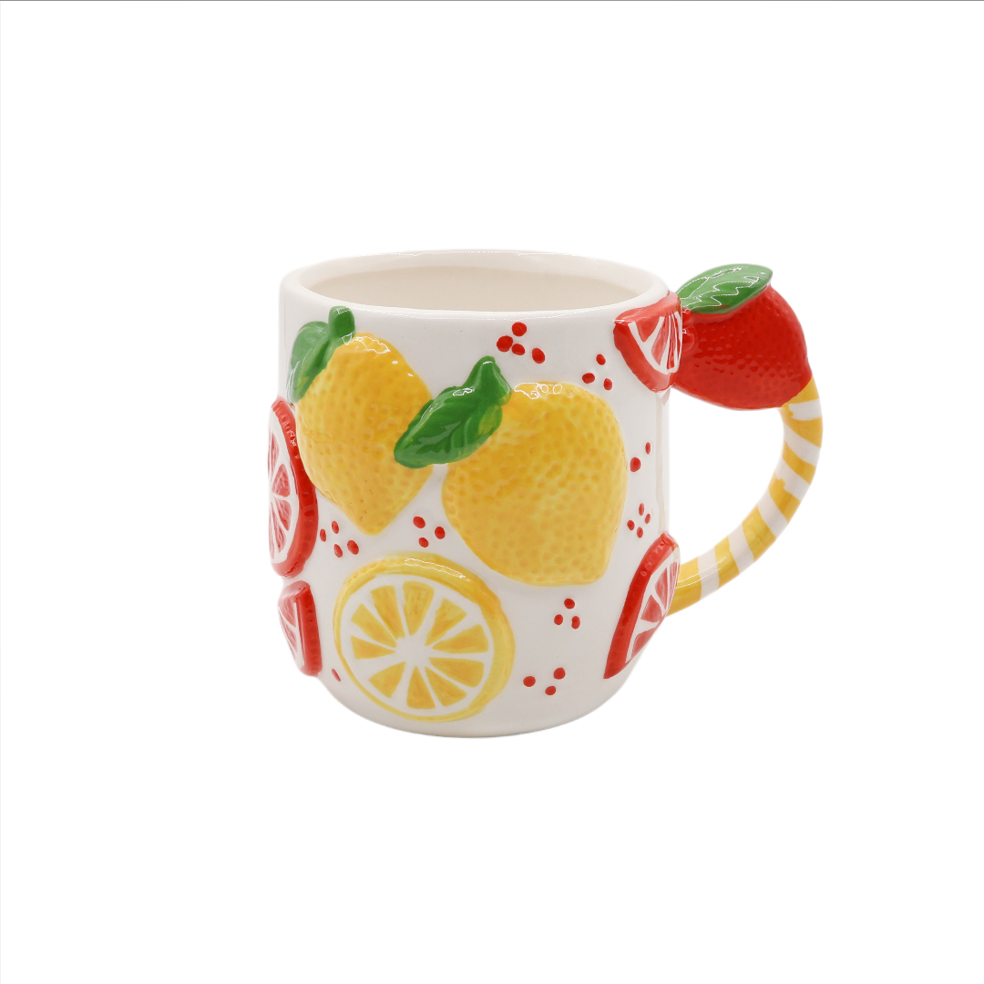 Cană M26-199, fructe colorate, ceramică, 450 ml
