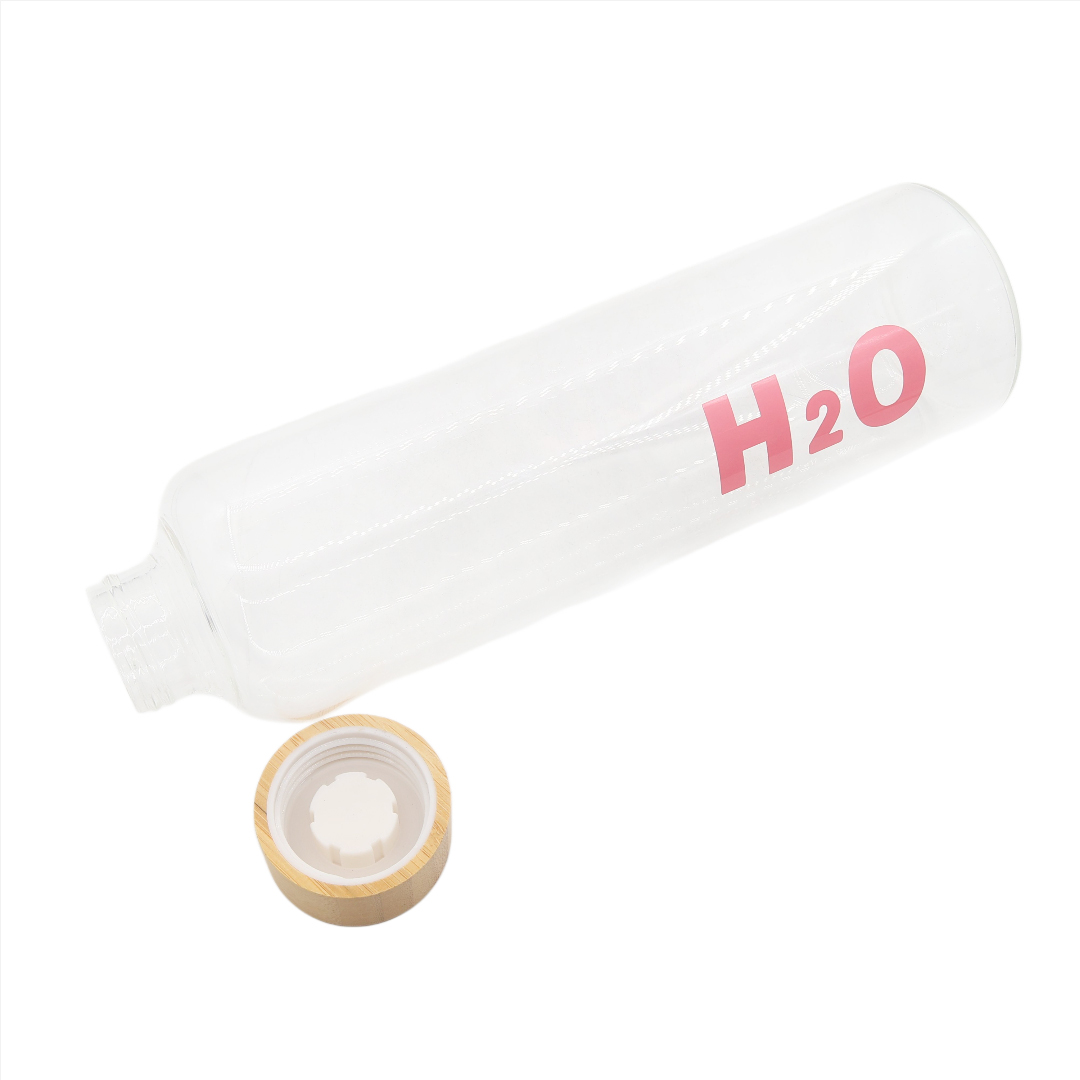 Sticlă de apă cu capac bambus, M27-175, 1000 ml, imprimeu H2O - thumbs image 2