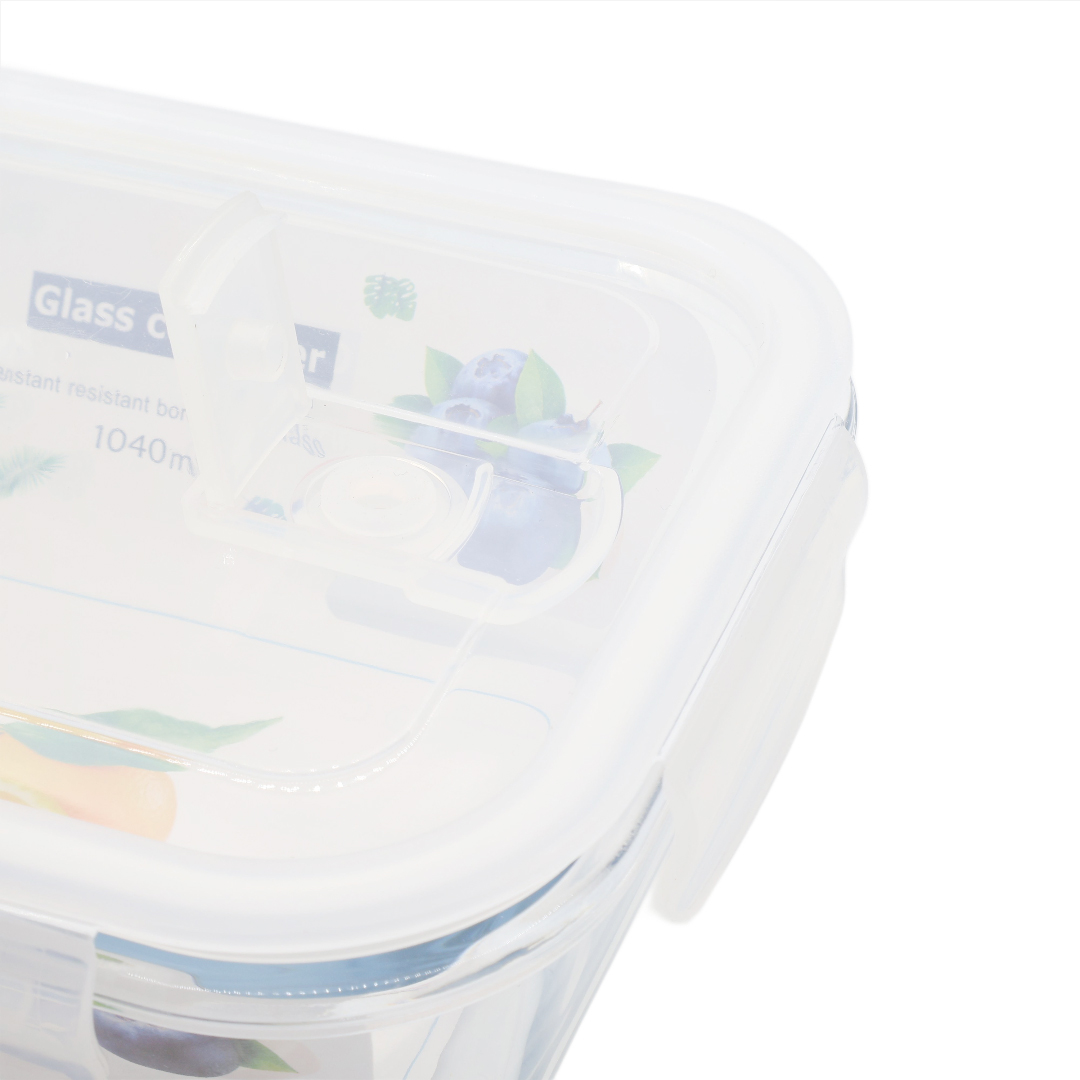 Container din sticlă cu capac ermetic, M27-168, 1040 ml, 20 x 15 x 6,8 cm - thumbs image 3