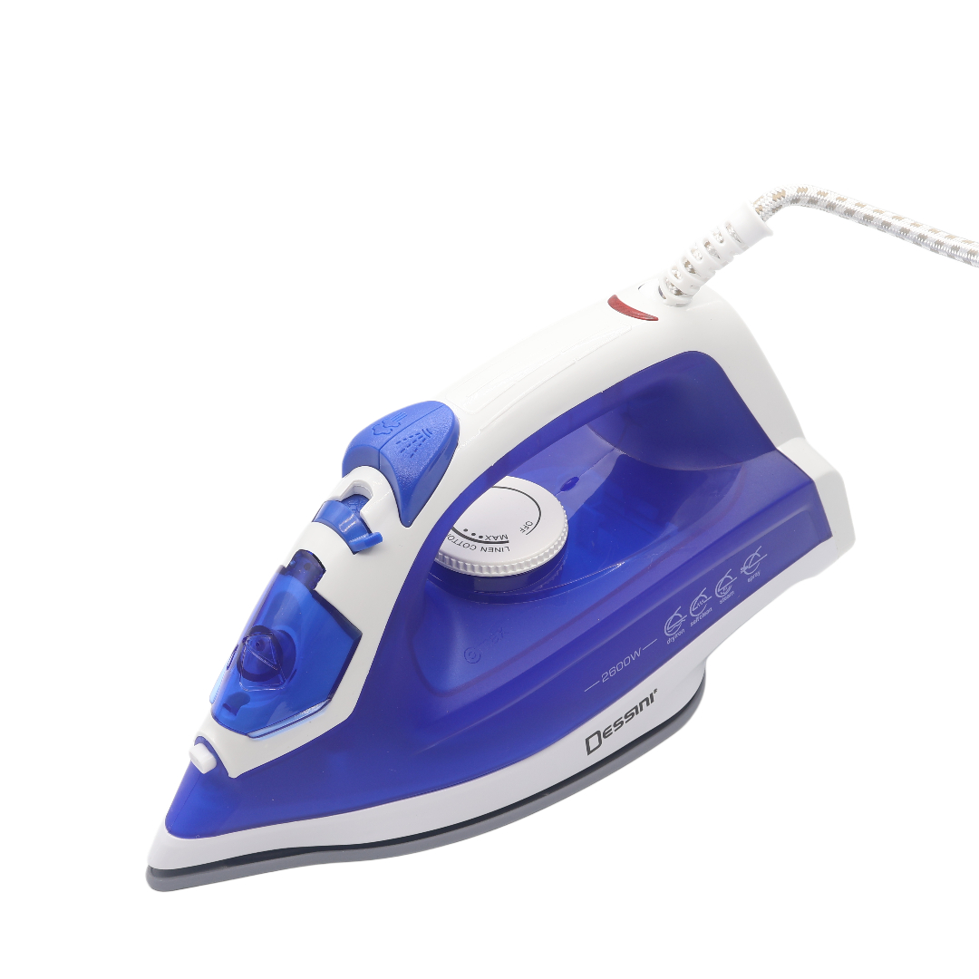 Fier de călcat Dessini DS-332, plastic, albastru, acoperire antiaderentă, 2600 W