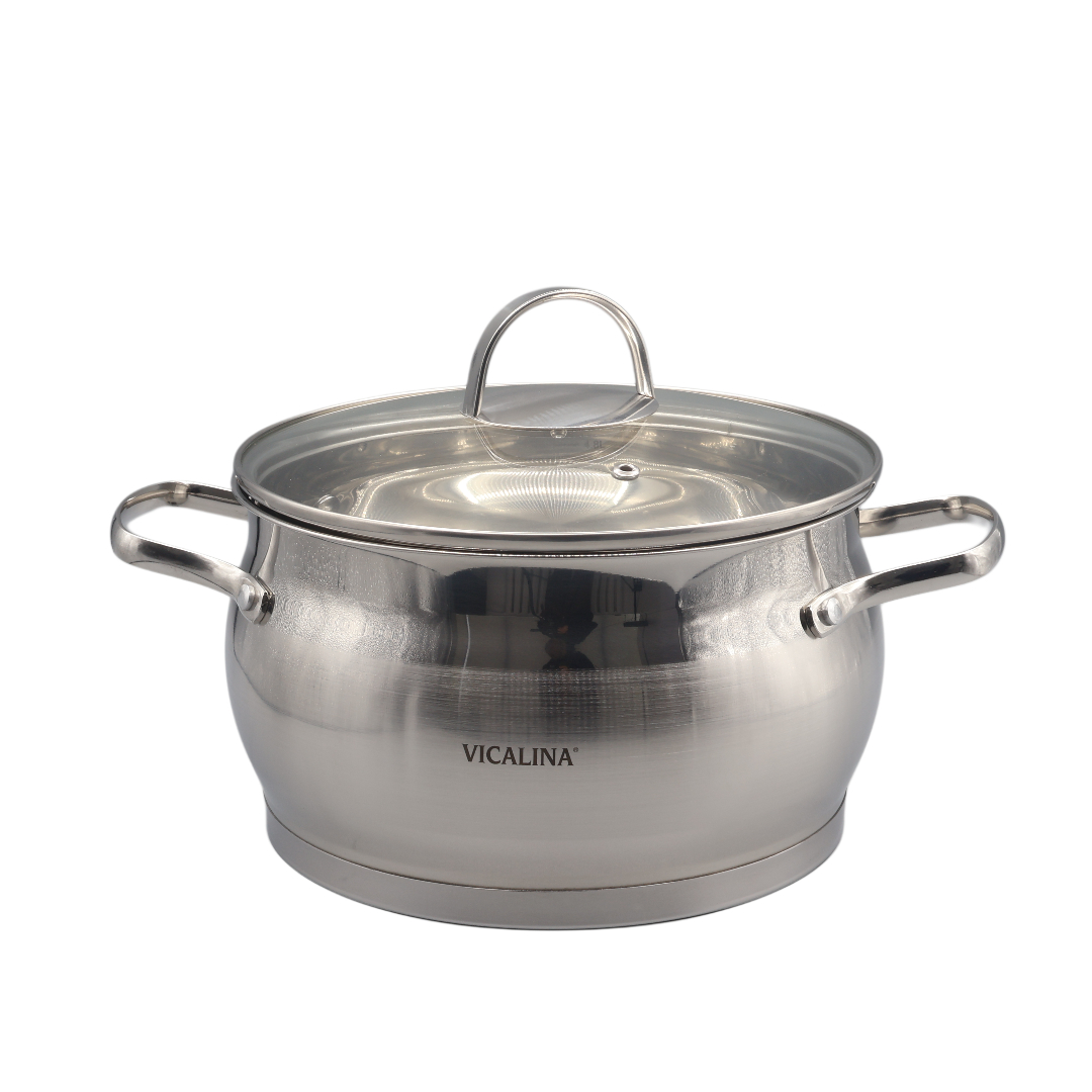 Cratiță Vicalina VL-1065, oțel inoxidabil , 22 cm, cu capac, 5.2 L