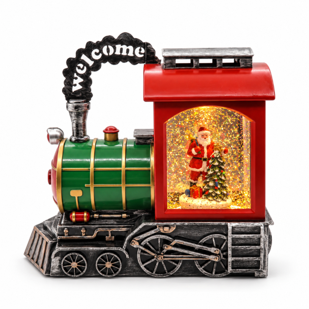Decorațiune muzicală "Locomotiv" M26-56, LED, ninsoare, plastic, 24 x 11 x 21.5 cm