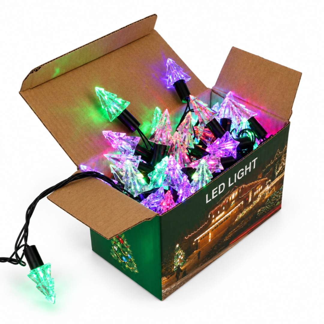 Ghirlandă brăduț M13-409, lumină multicolor, 10 m, 60 luminițe led